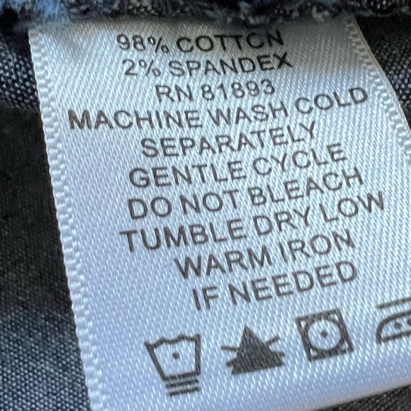 Denim & Co. 3/4 sleeve stretch denim button front shirt - Picture 12 of 13